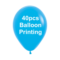 12" Light Blue Customized Latex Balloon Printing (40pcs)