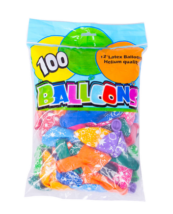 1 Bag 12" Round, Happy Birthday Assorted Balloons Confetti