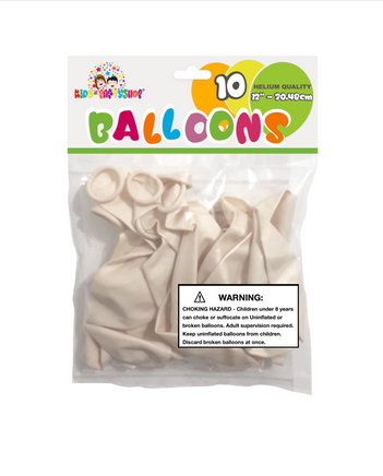 100pcs/bag Metallic Balloons Solid Color White