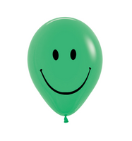 12" Round, Smiley Face Green 1 Bag