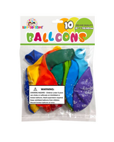 10 pcs/pkt 12" Round, Happy Birthday Assorted Balloons Confetti