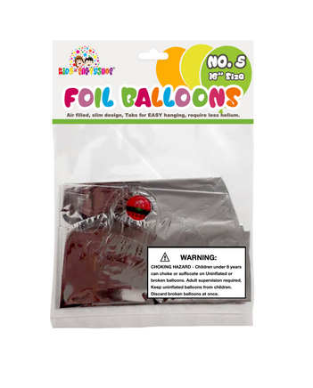 1 pc/pkt Number 5 Foil Balloons Silver 16"