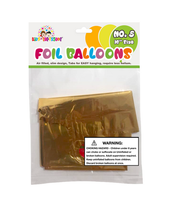 1 pc/pkt Number 6 Foil Balloons Gold 16"