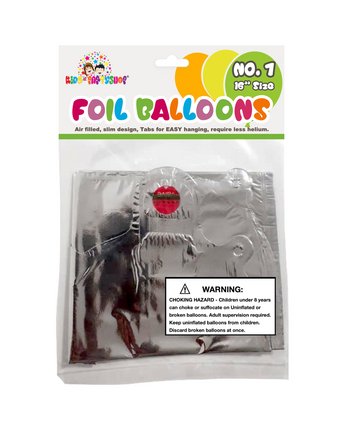 1 pc/pkt Number 7 Foil Balloons Silver 16"