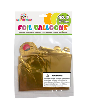 1 pc pack Number 8 Foil Balloons Gold 16"