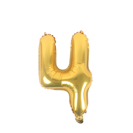 16" Number 4, Gold Foil Balloon