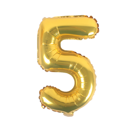 16" Number 5, Gold Foil Balloon