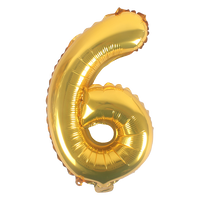 16" Number 6, Gold Foil Balloon