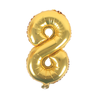 16" Number 8, Gold Foil Balloon