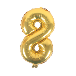 16" Number 8, Gold Foil Balloon