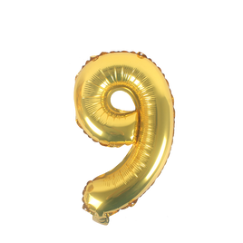 16" Number 9, Gold Foil Balloon