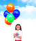 Inflated Assorted Happy Birthday Balloons With Confetti Print All-Over