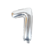 16" Number 7, Silver Foil Balloon