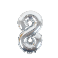 16" Number 8, Silver Foil Balloon